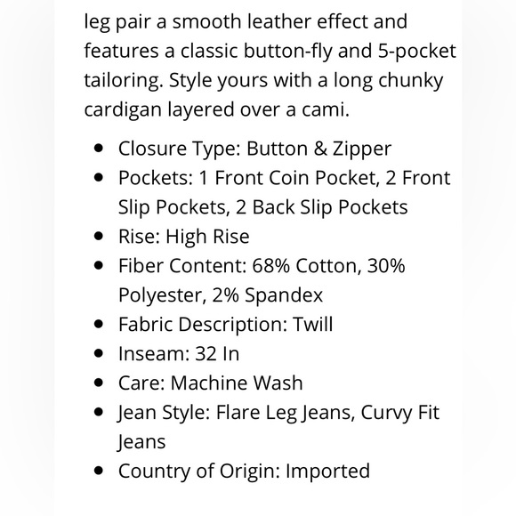 #019 a.n.a Women Size 12 Coated High Rise Flare Jeans! - Picture 5 of 5